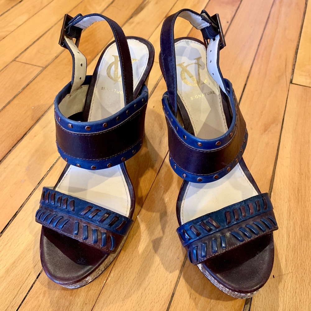 Vince Camuto Studded Snakeskin Platform Heels.
